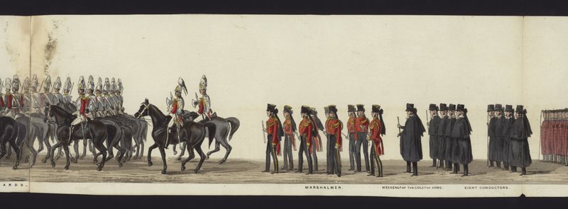 Része a panorámás kilátásnak Arthur, Wellington hercege teljes temetési menetéről (színes akvatinta) alkotó: Henry Jr and Sala Alken