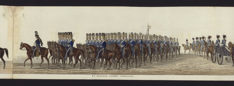 Része a panorámás kilátásnak Arthur, Wellington hercege teljes temetési menetéről (színes akvatinta) alkotó: Henry Jr and Sala Alken