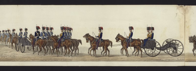 Része a panorámás kilátásnak Arthur, Wellington hercege teljes temetési menetéről (színes akvatinta) alkotó: Henry Jr and Sala Alken