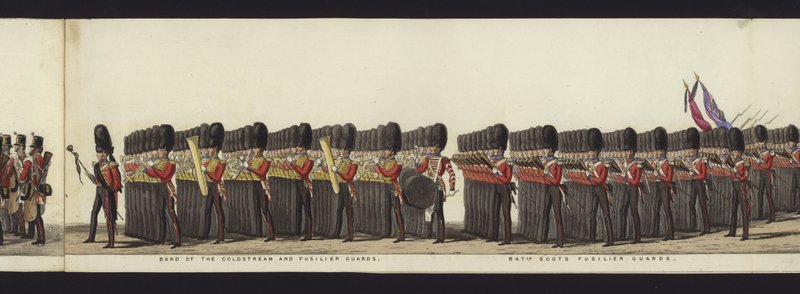 Része a panorámás kilátásnak Arthur, Wellington hercege teljes temetési menetéről (színes akvatinta) alkotó: Henry Jr and Sala Alken