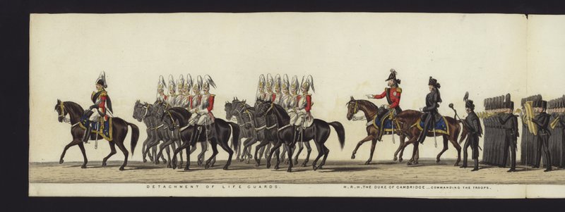 Része a panorámás kilátásnak Arthur, Wellington hercege teljes temetési menetéről (színes akvatinta) alkotó: Henry Jr and Sala Alken