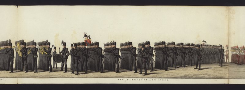 Része a panorámás kilátásnak Arthur, Wellington hercege teljes temetési menetéről (színes akvatinta) alkotó: Henry Jr and Sala Alken