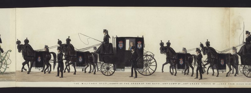 Része a panorámás kilátásnak Arthur, Wellington hercege teljes temetési menetéről (színes akvatinta) alkotó: Henry Jr and Sala George Augustus Alken