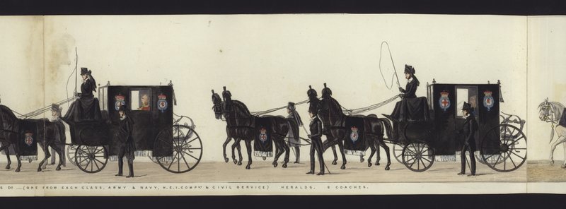 Része a panorámás kilátásnak Arthur, Wellington hercege teljes temetési menetéről (színes akvatinta) alkotó: Henry Jr and Sala George Augustus Alken