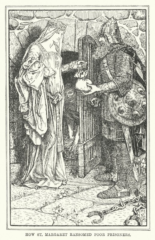 Hogyan váltotta meg Szent Margit a szegény foglyokat (litho) alkotó: Henry Justice Ford