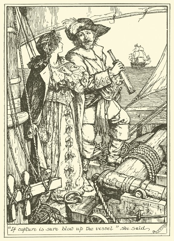 "Ha a Capture biztos abban, robbantsa fel a hajót" - mondta (metszet) alkotó: Henry Justice Ford