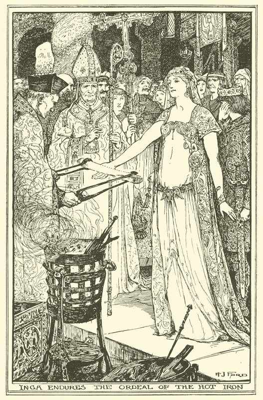 Inga kiállja a forró vas kálváriáját (metszet) alkotó: Henry Justice Ford