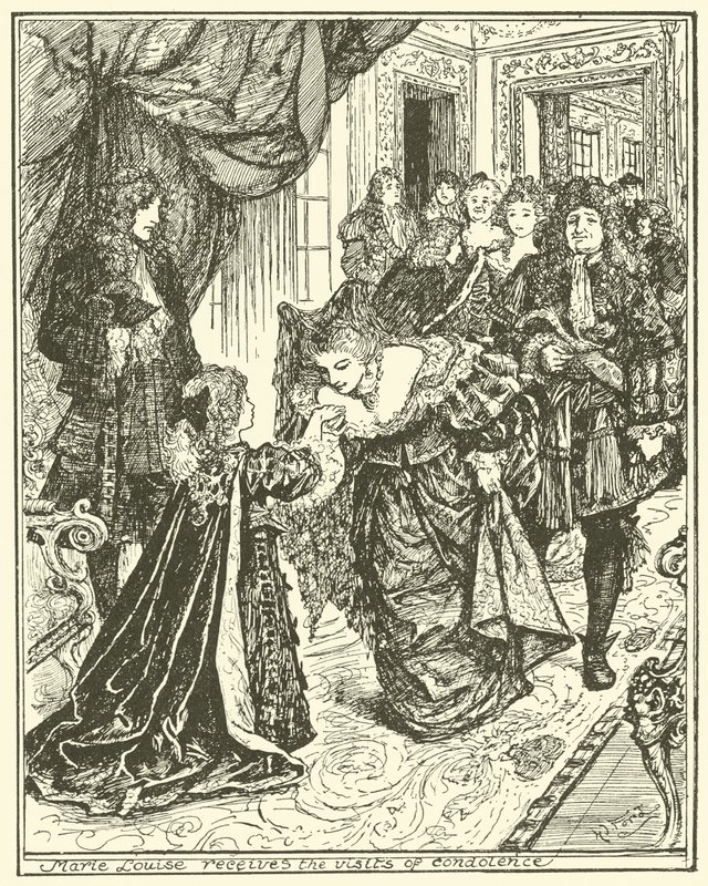 Marie Louise részvétnyilvánító látogatásokat fogad alkotó: Henry Justice Ford