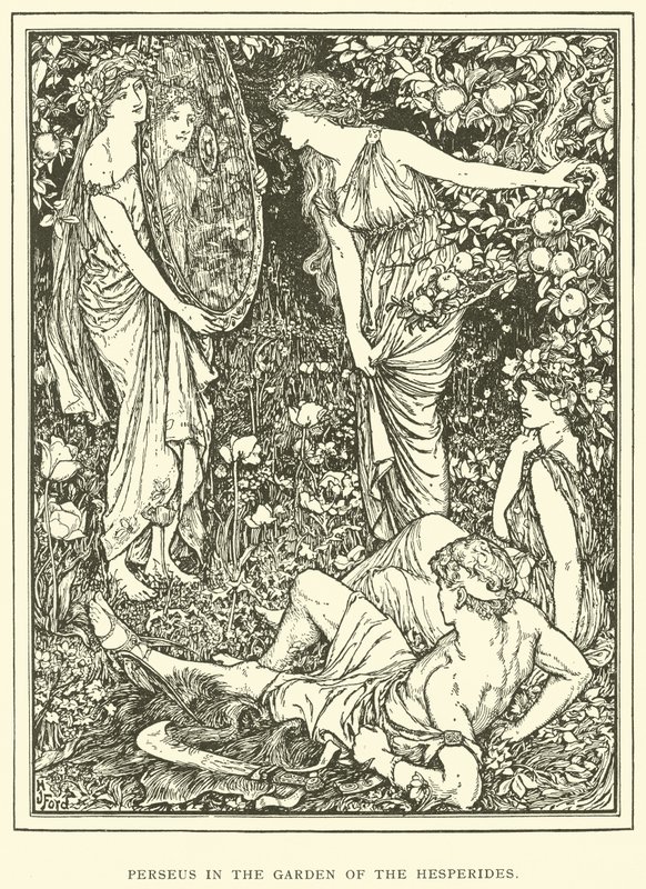 Perszeusz a Heszperidok kertjében alkotó: Henry Justice Ford
