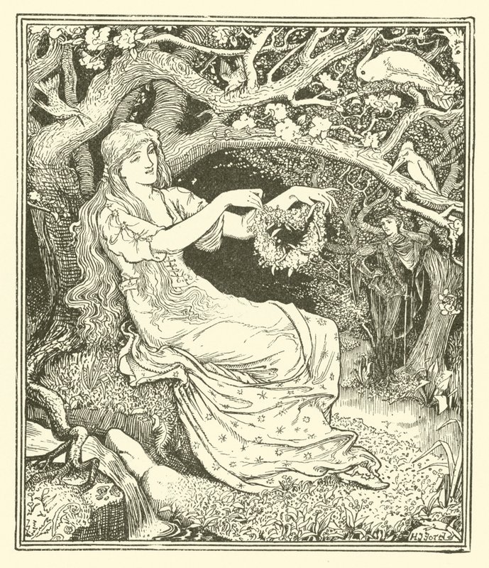 Nárcisz herceg és Potentilla hercegnő (metszet) alkotó: Henry Justice Ford