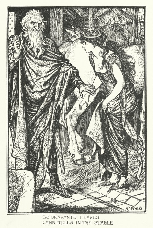 Scioravante Cannetellát hagy az istállóban (metszet) alkotó: Henry Justice Ford