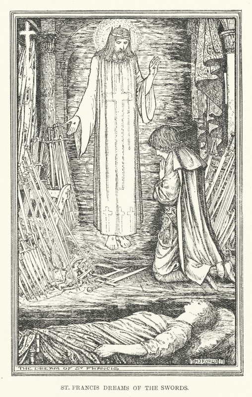 Szent Ferenc kardokról álmodik (litho) alkotó: Henry Justice Ford