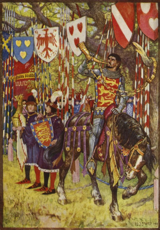Huntingdon grófja megfújja az aranykürtöt alkotó: Henry Justice Ford