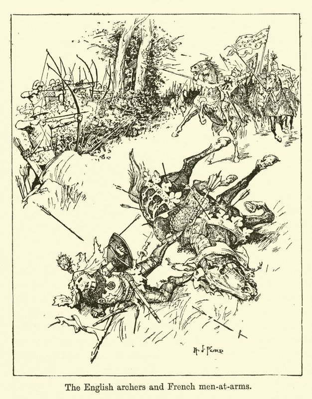 Az angol íjászok és a francia fegyveresek alkotó: Henry Justice Ford