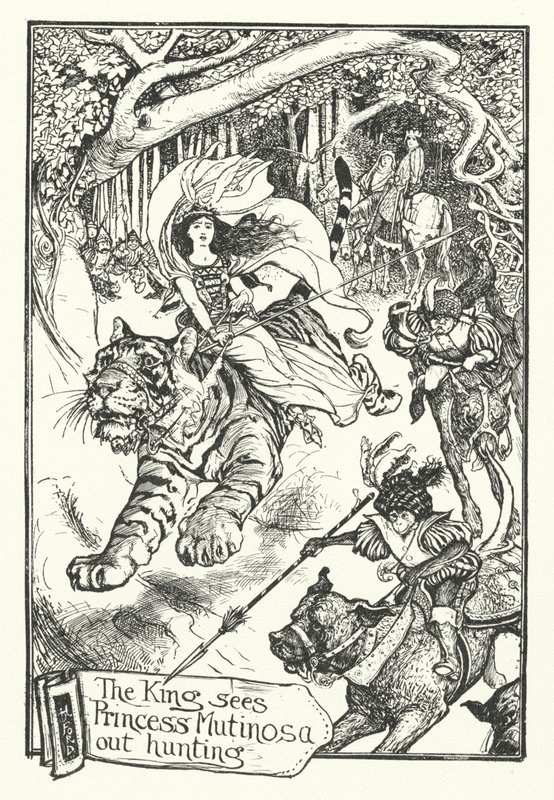 A király látja Mutinosa hercegnőt vadászni (metszet) alkotó: Henry Justice Ford