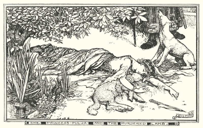 Pulja hercegnő és a meggyilkolt bárány (litho) alkotó: Henry Justice Ford