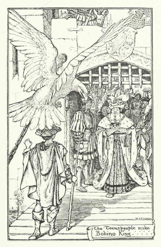 A városlakók királyává teszik Bobinót (metszet) alkotó: Henry Justice Ford