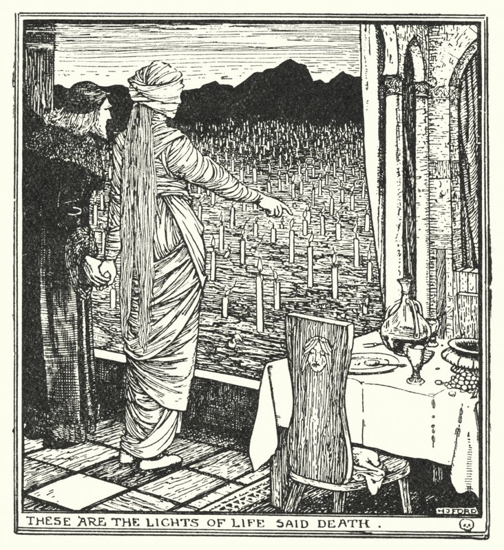 Ezek az élet fényei, mondta a Halál (litho) alkotó: Henry Justice Ford