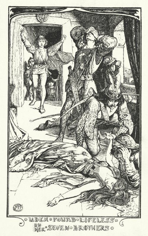 Hét testvére találta élettelenül Udeát (metszet) alkotó: Henry Justice Ford