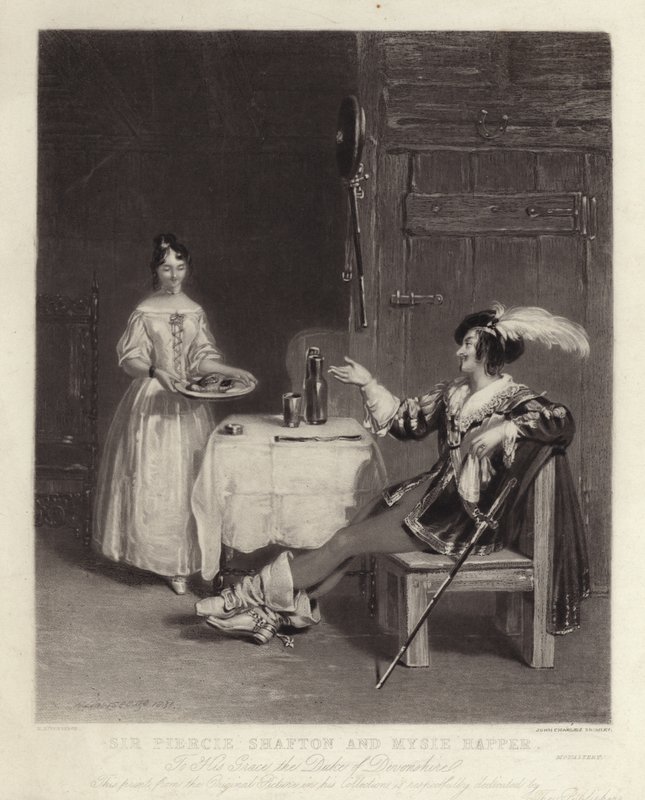 Sir Piercie Shafton és Mysie Happer alkotó: Henry Liverseege