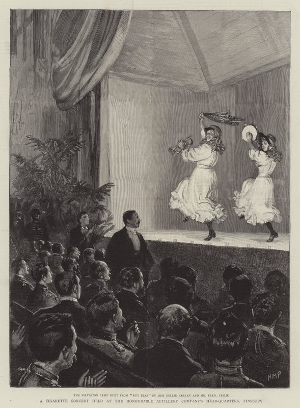 Cigarettakoncert a Honorable Artillery Company Finsbury-i főhadiszállásán alkotó: Henry Marriott Paget