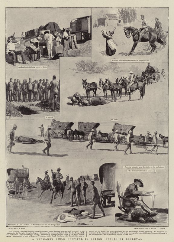 A Yeomanry Field Kórház működés közben, jelenetek a Roodevalban alkotó: Henry Marriott Paget