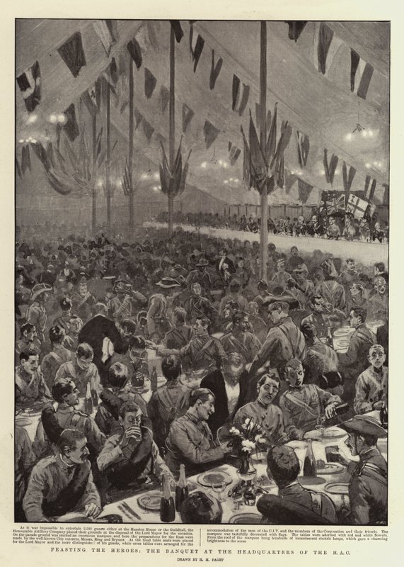 A hősök lakomája, a bankett a HAC székházában alkotó: Henry Marriott Paget