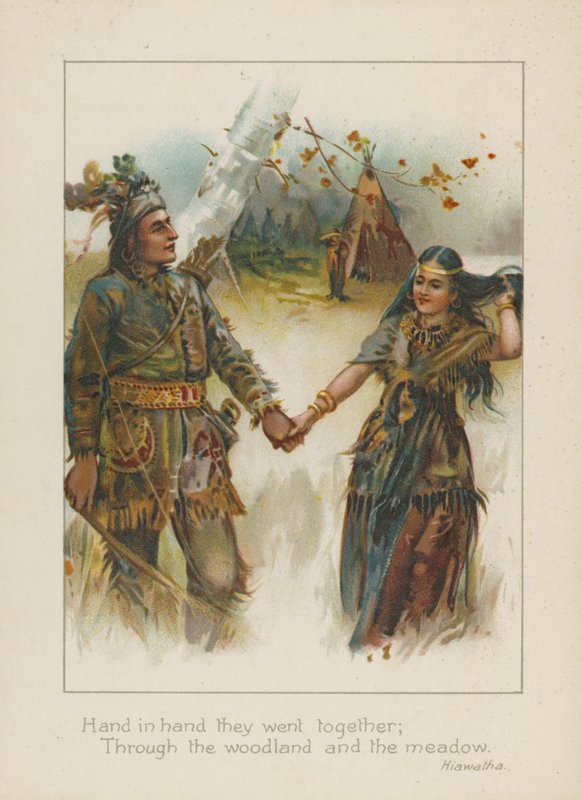 Kéz a kézben együtt mentek át az erdőn és a réten (chromolitho) alkotó: Henry Marriott Paget