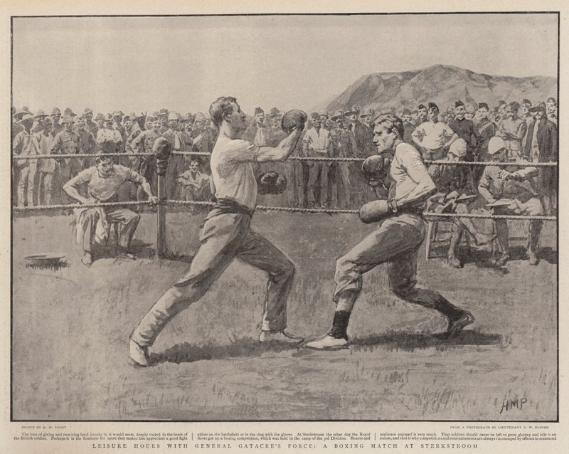 Szabadidő Gatacre tábornok csapatával, bokszmeccs a Sterkstroomban alkotó: Henry Marriott Paget