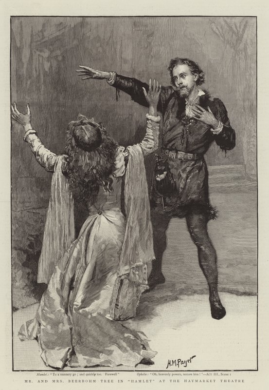Mr és Mrs Beerbohm Tree a Hamletben a Haymarket Színházban alkotó: Henry Marriott Paget