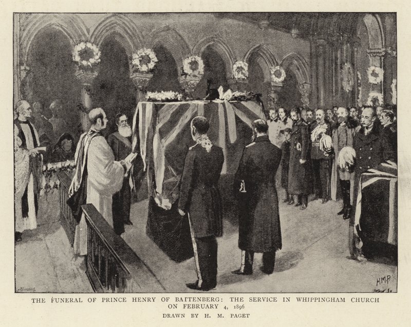 Henrik Battenberg herceg temetése, istentisztelet a Whippingham templomban 1896. február 4-én alkotó: Henry Marriott Paget