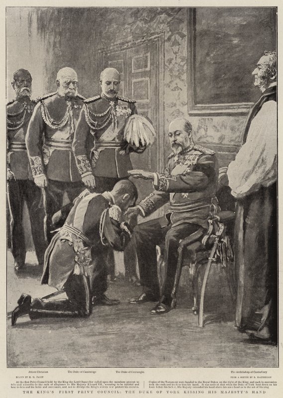 A király első titkos tanácsa, York hercege kezet csókol őfelségének alkotó: Henry Marriott Paget