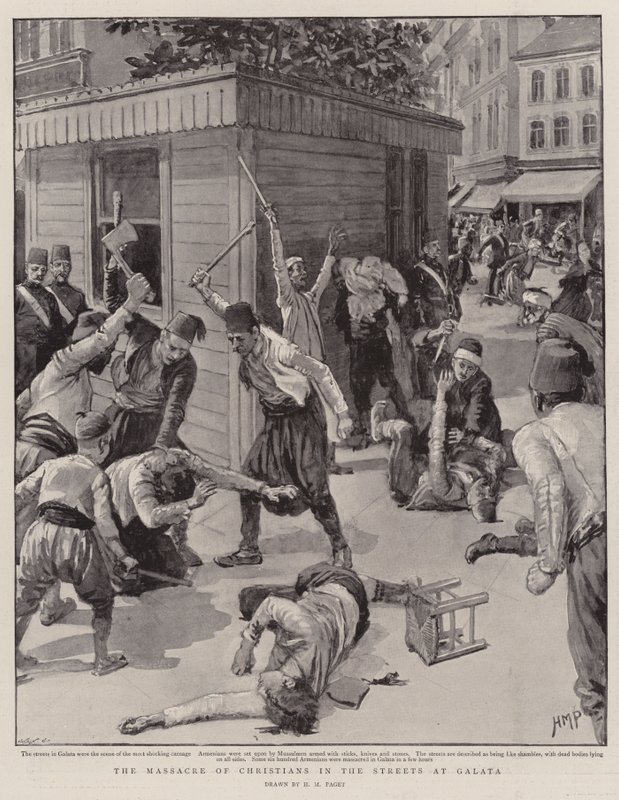 Keresztények mészárlása az utcákon Galatában alkotó: Henry Marriott Paget