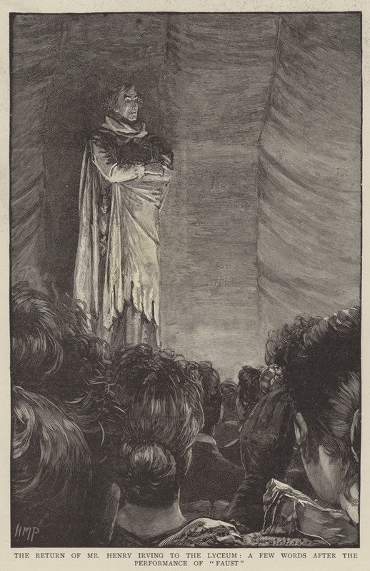 Henry Irving úr visszatérése a Líceumba, néhány szó a Faust előadása után alkotó: Henry Marriott Paget