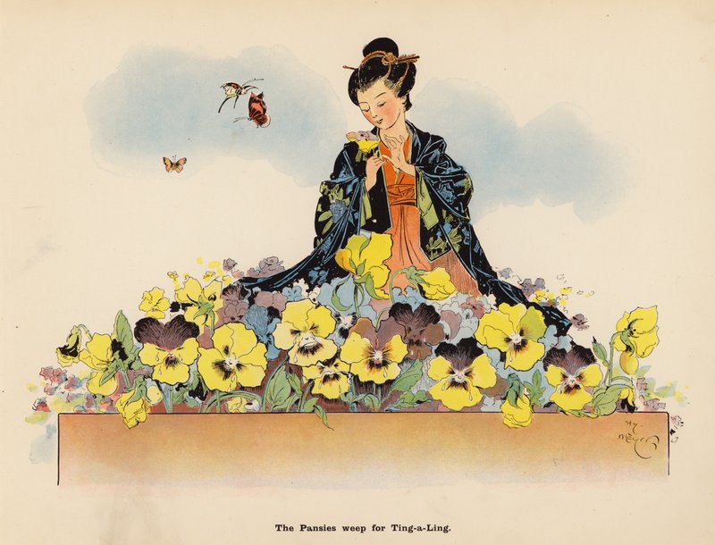 Illusztráció a The Adventures of a Japanese Doll (színes litográfia) című könyvhöz alkotó: Henry Mayer