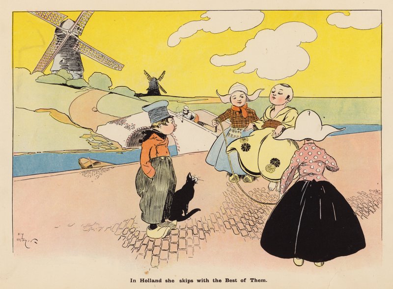 Illusztráció a The Adventures of a Japanese Doll (színes litográfia) című könyvhöz alkotó: Henry Mayer