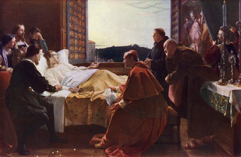 Raphael utolsó pillanatai (színes litó) alkotó: Henry Melville