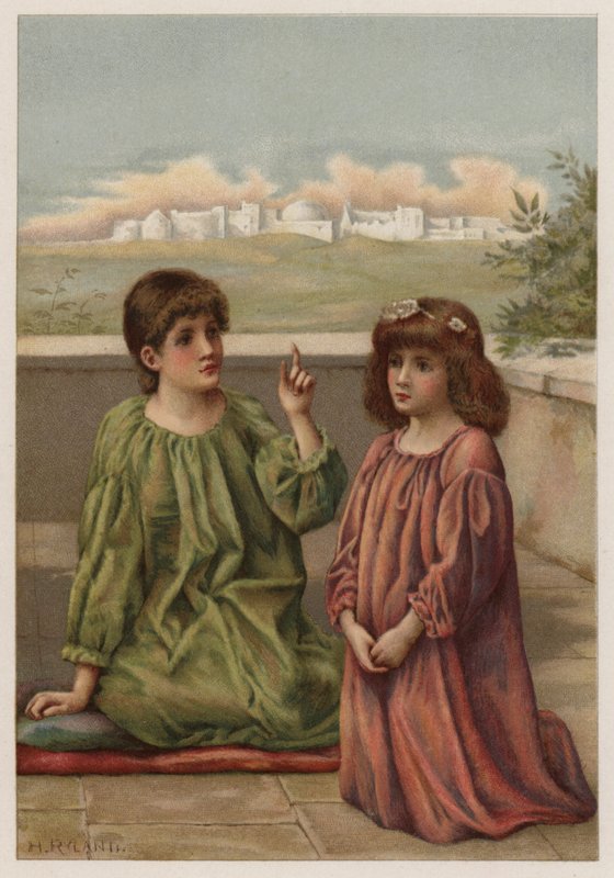 Hallgató angyalok (színes litó) alkotó: Henry Ryland