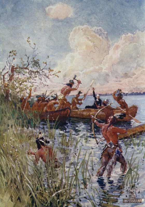 Irokézek megtámadták alkotó: Henry Sandham