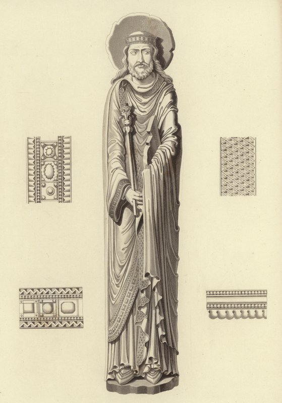 I. Clovis, 1100 körül, a Notre Dame De Corbeil templomból alkotó: Henry Shaw