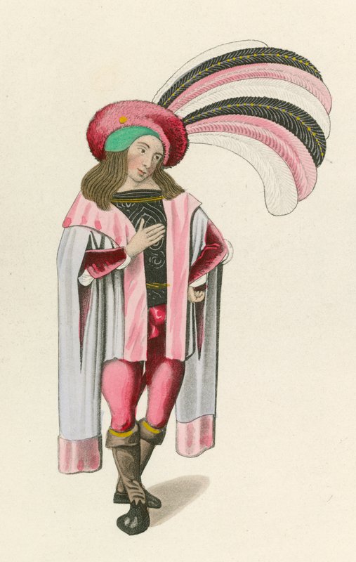 1. ábra a Rózsa románcából, 1480 körül, a British Museumban, Harl M S 4425 alkotó: Henry Shaw