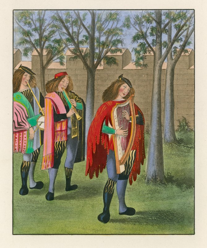 Minstrels, 1480 körül alkotó: Henry Shaw