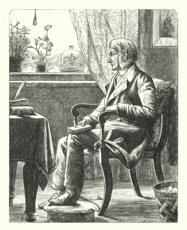 Egy apa, aki Bibliát olvas (metszet) alkotó: Henry Stacey (after) Marks