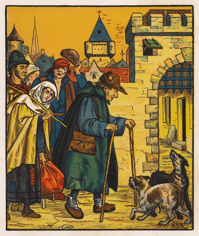 The Jolly Beggars (színes litográfia) alkotó: Henry Stacy (after) Marks