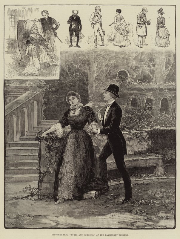 Vázlatok a Lords and Commonsból, a Haymarket Színházban alkotó: Henry Stephen Ludlow