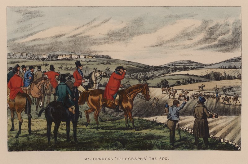 Illusztráció Jorrocks vidámságához és vidámságához (színes litó) alkotó: Henry Thomas (after) Alken