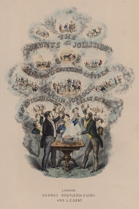 Címoldal-illusztráció Jorrocks Jaunts and Jollities (színes litho) alkotó: Henry Thomas (after) Alken