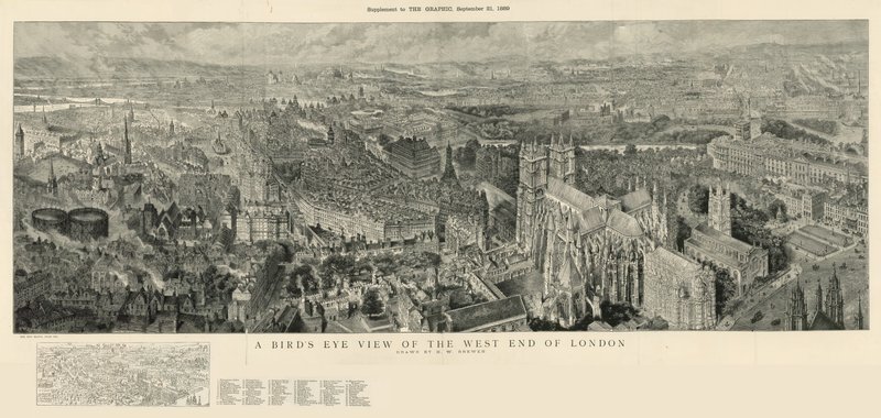 Madártávlatból London nyugati végébe alkotó: Henry William Brewer