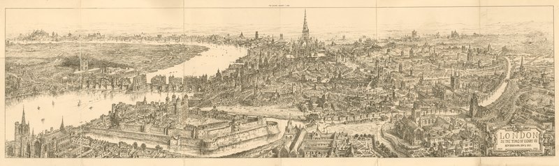 Londoni kilátás VIII. Henrik király idejében alkotó: Henry William Brewer