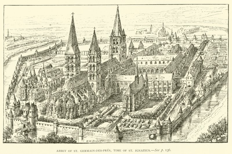 St Germain-des-Pres-i apátság, Szent Ignác kora (metszet) alkotó: Henry William Brewer